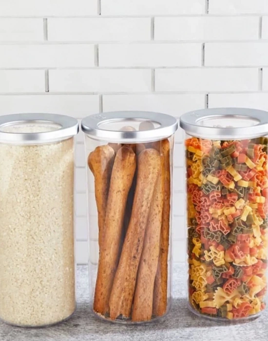 3LÜ KROM KAPAKLI VAKUMLU SAKLAMA ERZAK KABI