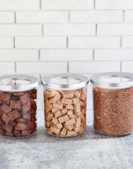 3LÜ KROM KAPAKLI VAKUMLU SAKLAMA ERZAK KABI