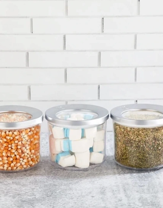 3LÜ KROM KAPAKLI VAKUMLU SAKLAMA ERZAK KABI