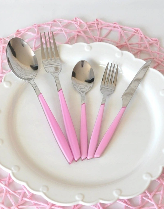 30 PARÇA AKRİLİK - ÇELİK ÇATAL KAŞIK BIÇAK TAKIMI