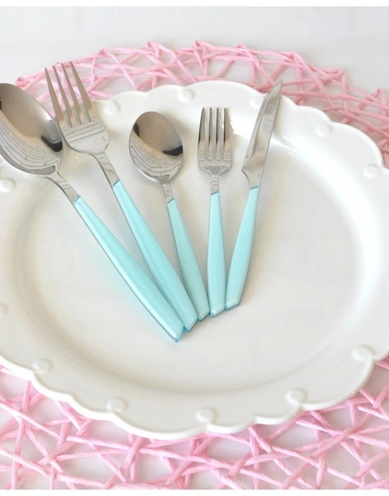 30 PARÇA AKRİLİK - ÇELİK ÇATAL KAŞIK BIÇAK TAKIMI