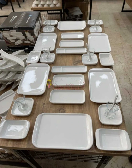 36 Parça  Beyaz Kahvaltı Seti