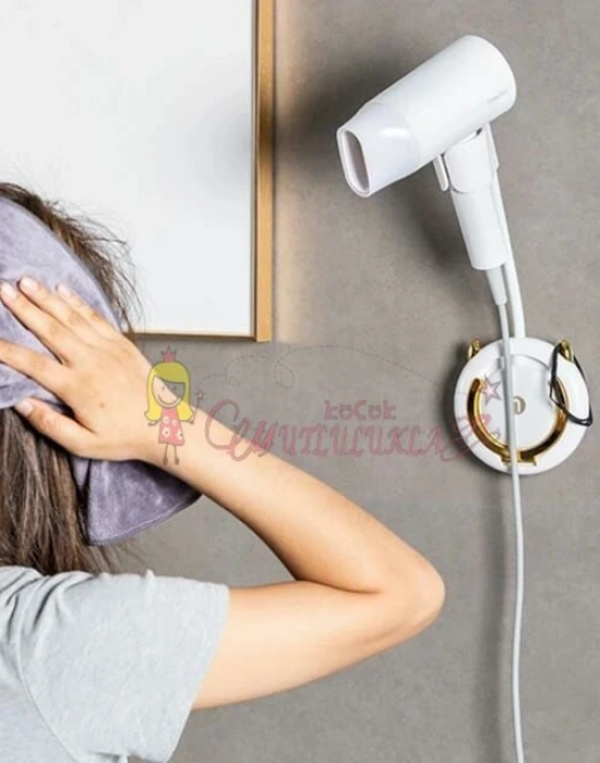 360 Derece Ayarlanabilir Fön Askısı Yapışkanlı Saç Kurutma Makinesi Fönlük Çok Amaçlı Askılık