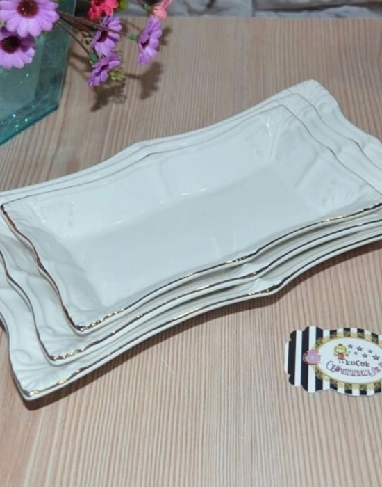 3LU YALDIZ DETAYLİ KAYIK TABAK