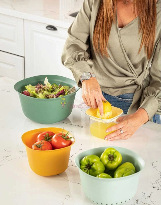 5li Chef Karıştırma Kasesi Ve Süzgeç Set