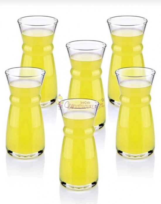 6 Adet Cam Lüx Limonata Sunum Karafı