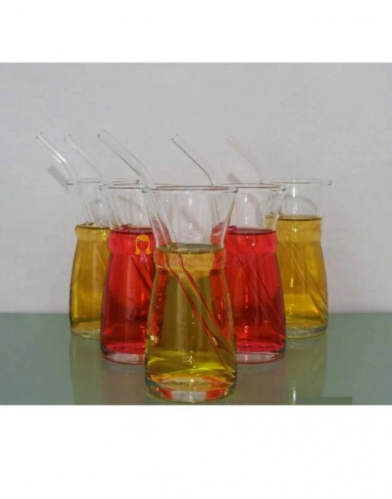 6 Adet Cam Lüx Limonata Sunum Karafı