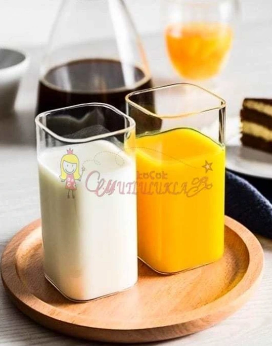 6 Adet Dikdörtgen Trend Meyve Suyu Ve Tatlı Bardağı