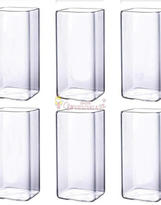 6 Adet Dikdörtgen Trend Meyve Suyu Ve Tatlı Bardağı