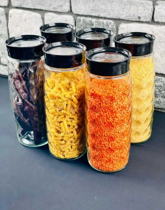 6 Adet Mega Boy Cam Kavanoz Seti 1600 Ml Baharat Etiketi Hediyeli