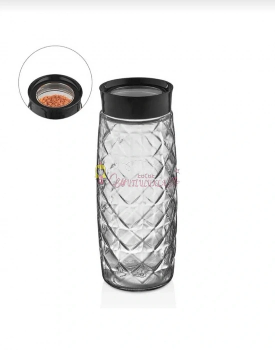 6 Adet Mega Boy Cam Kavanoz Seti 1600 Ml Baharat Etiketi Hediyeli