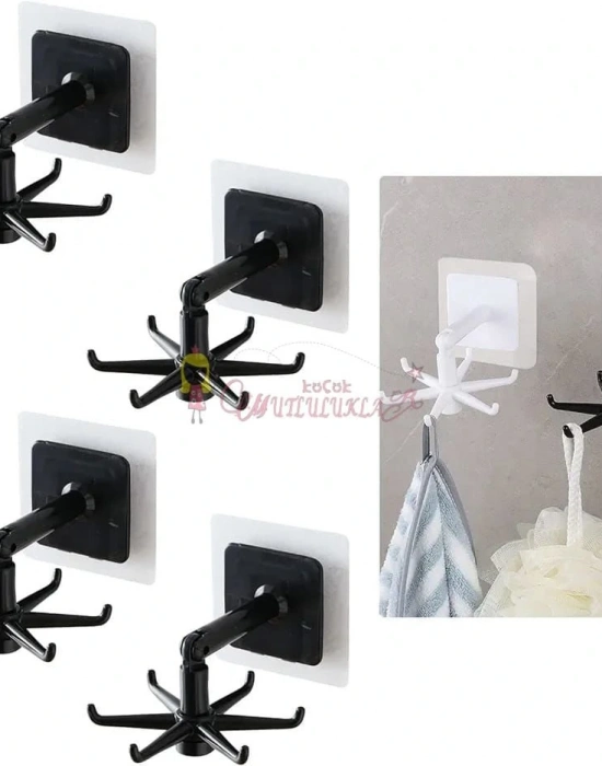 6 Kancalı Mutfak Banyo Askısı 360 Döner Kepçe Askılık Havlu Askı