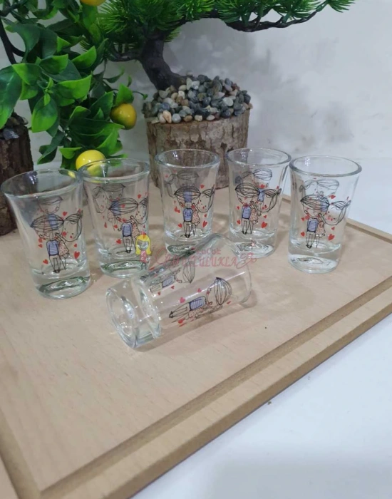 6LI DESENLİ KAHVE YANI BARDAK