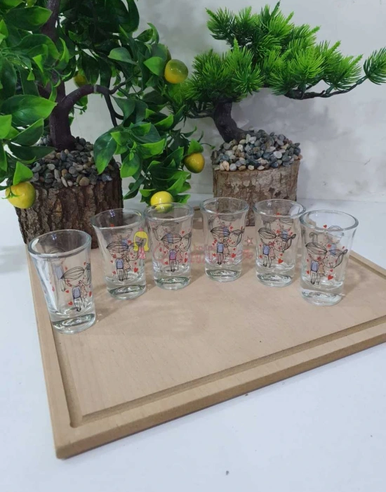 6LI DESENLİ KAHVE YANI BARDAK