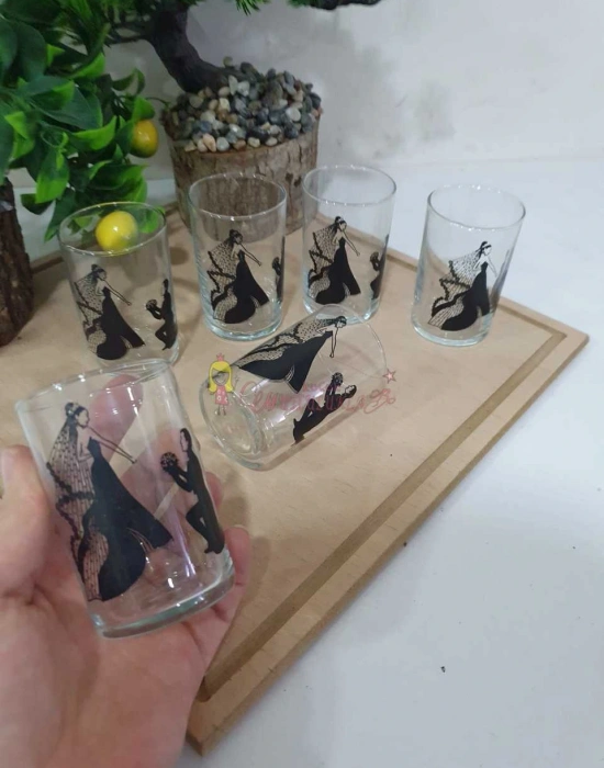 6LI KAHVE YANI BARDAK DESENLİ