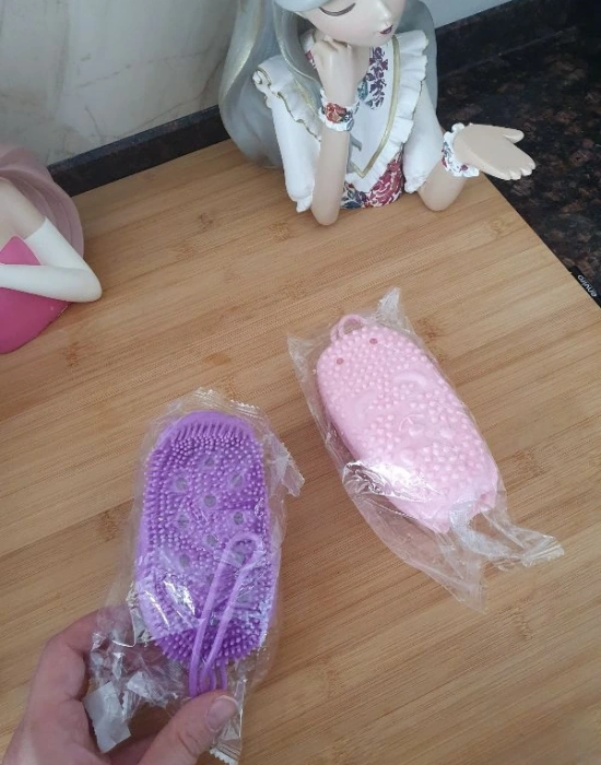 Süngerli Duş Lifi Kese Mor Pembe