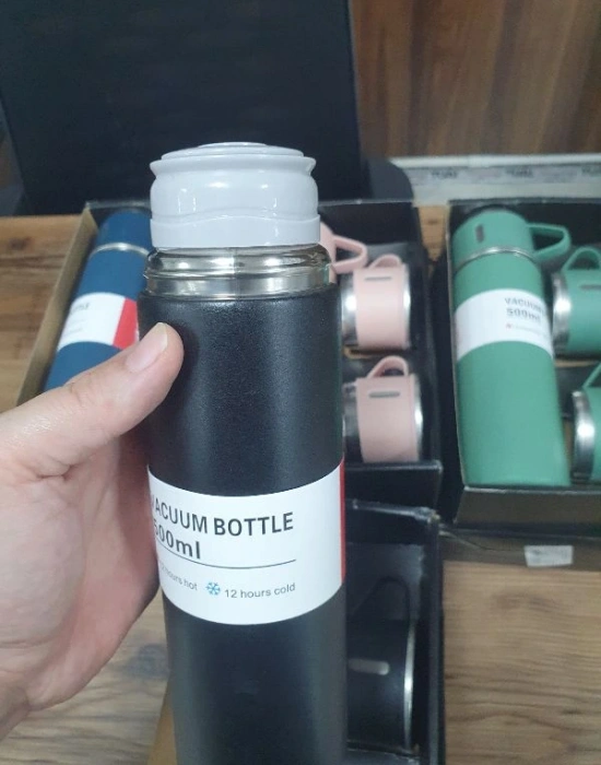 Paslanmaz Çelik 3 Bardaklı Termos Mint Yeşili