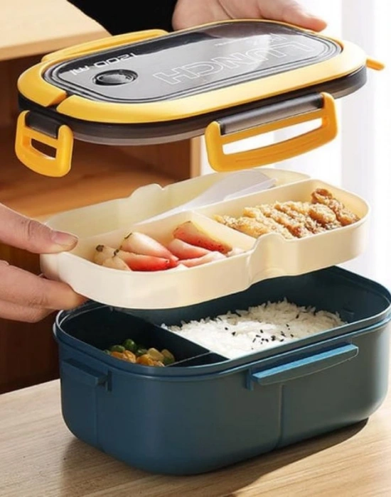 Lunch Box  Yeni 6 Bölmelı Beslenme Kabı Lacıvert