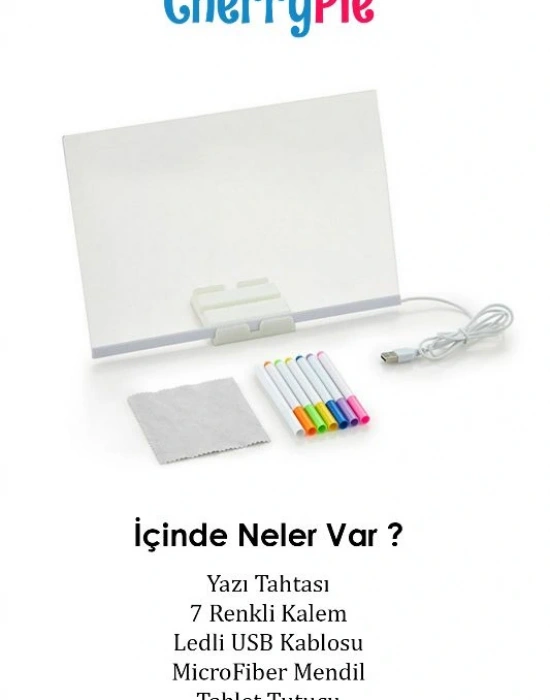 Dıy Led Dıjıtal Lamba Tablet Fosforlu Yazı Panosu 30 X20 Cm