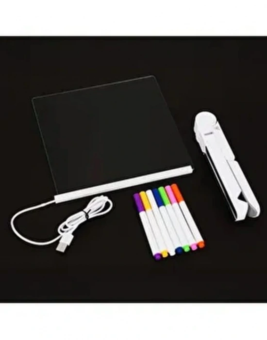 Dıy Led Dıjıtal Lamba Tablet Fosforlu Yazı Panosu 30 X20 Cm