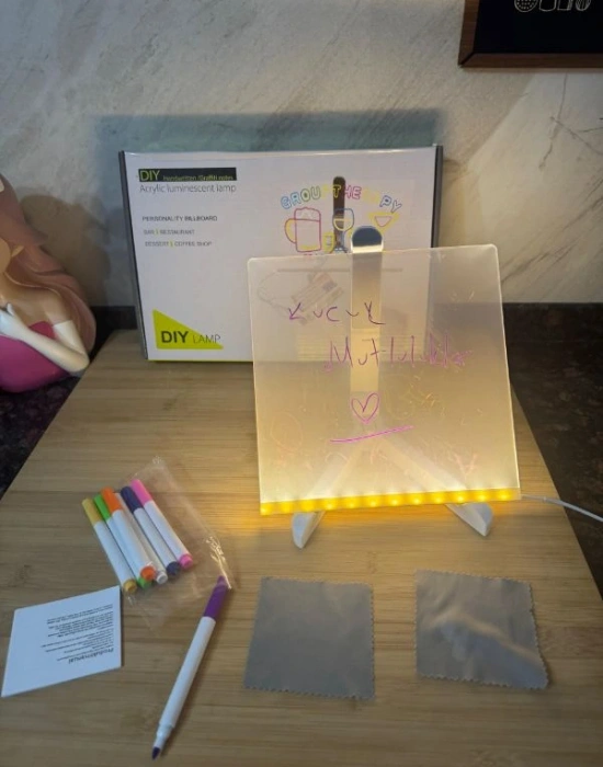 Dıy Led Dıjıtal Lamba Tablet Fosforlu Yazı Panosu 30 X20 Cm