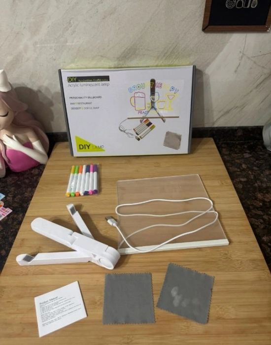 Dıy Led Dıjıtal Lamba Tablet Fosforlu Yazı Panosu 20 X 22 Cm