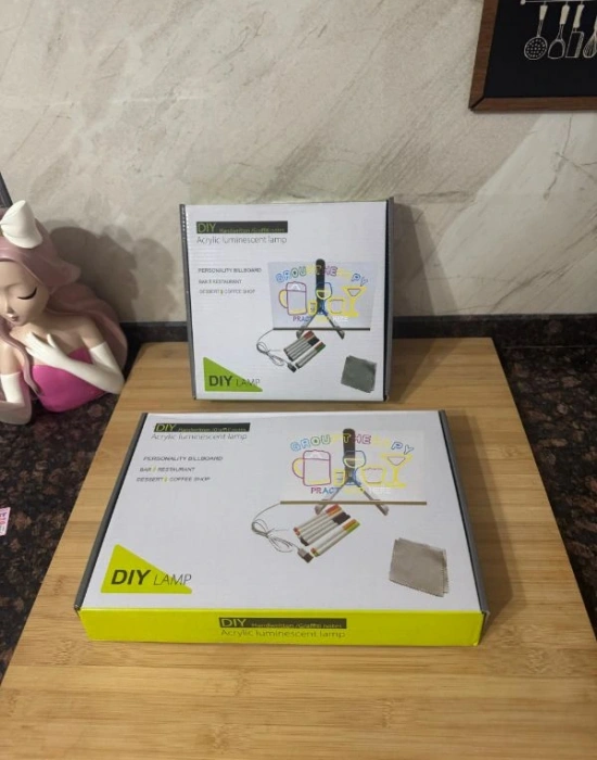 Dıy Led Dıjıtal Lamba Tablet Fosforlu Yazı Panosu 20 X 22 Cm