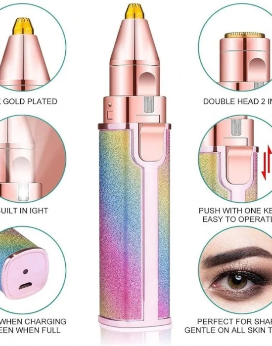 Simli 2İn 1 Kalem Şekilli Kıl Tüy Alma Kaş Düzeltme Cihazı Şarjlı