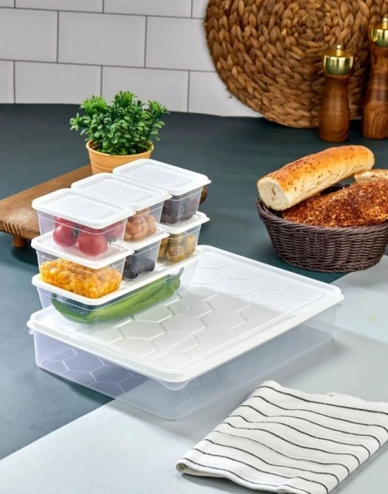 16 Parça Kapaklı Kahvaltılık Beyaz