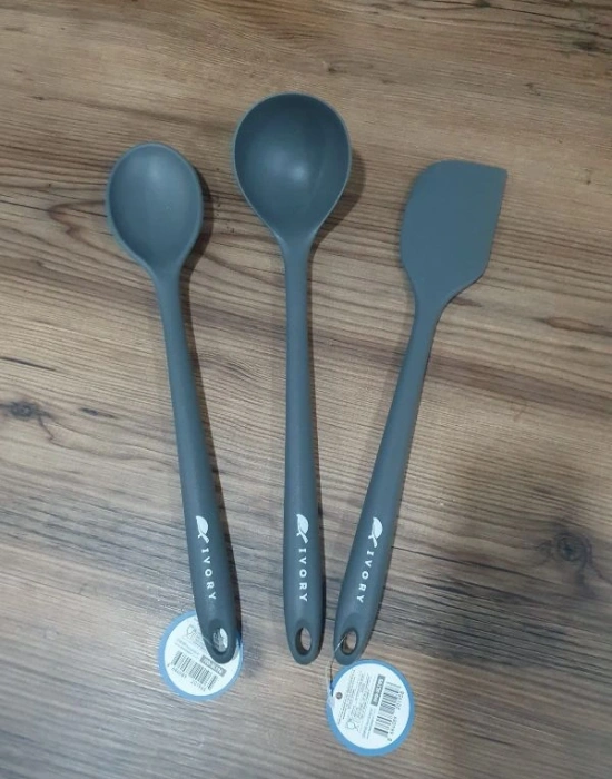 İvory Silikon Jumbo Uzun Derin Kaşık Krem