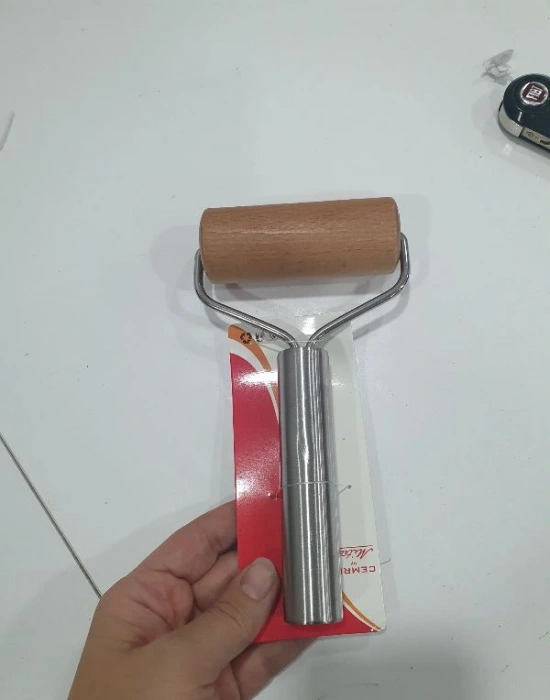 Metal Saplı Ahşap Hamur Açma Rulosu