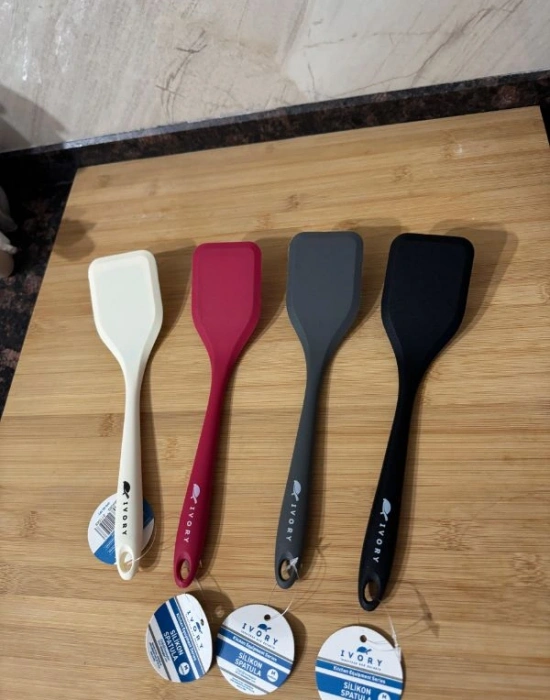İvory Silikon Pişirme Pasta Spatulası Gri