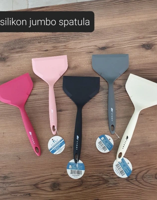 İvory Silikon Jumbo Geniş Ağızlı Spatula Krem