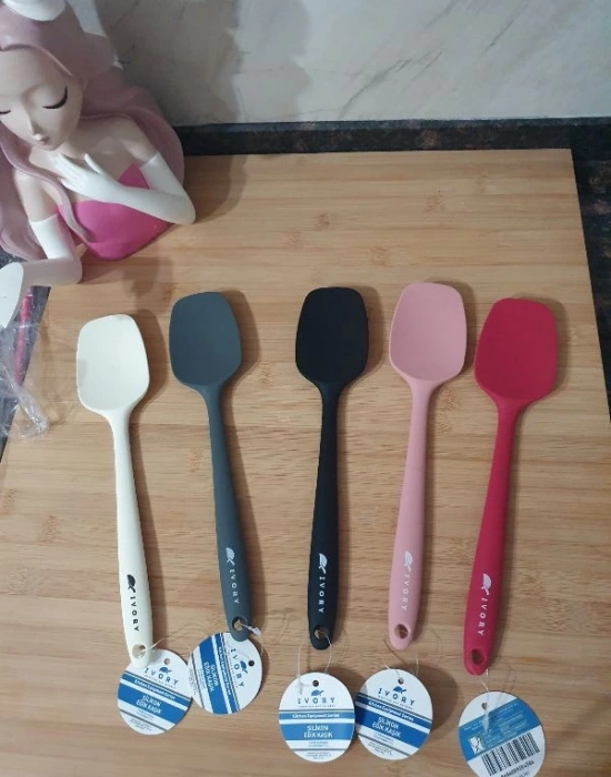 İvory Silikon Büyük Spatula Pembe
