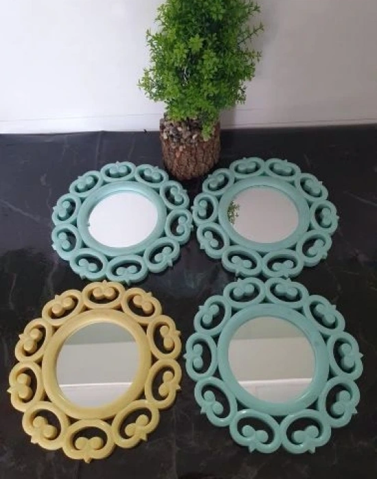 Dekor Yuvarlak Ayna Plastik