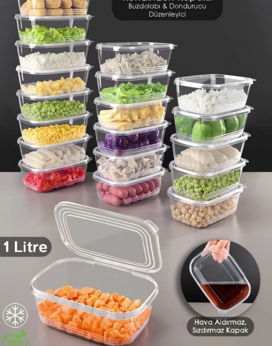 12Li 1 Litre Şeffaf Buzdolabı Saklama Kabı