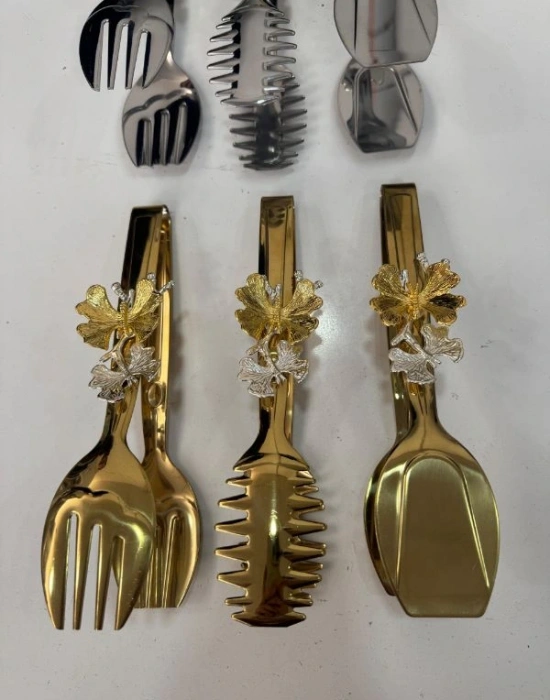 3Lü Gold Maşa Seti Kelebek Dekor