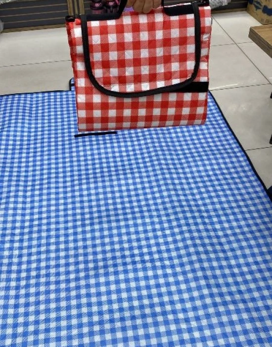 Piknik Örtüsü Pötikare Su Geçirmez Kırmızı 147 X 127