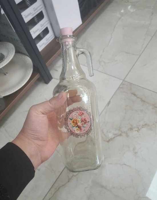 Mantar Kapak Yağdanlık Çiçek Desenli 750Ml