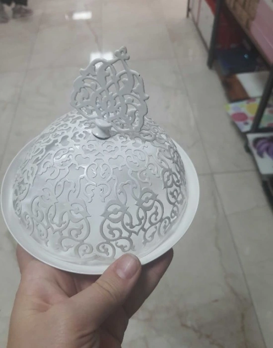 Metal Şekerlik Beyaz Yuvarlak