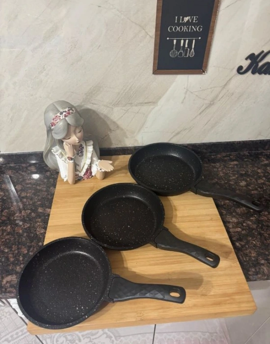 Hamarat 3Lü Döküm Tek Kulp Tava