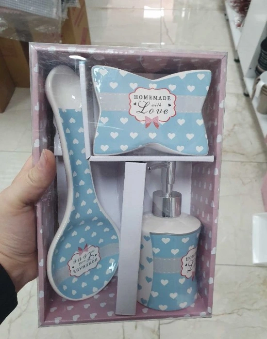 Seramik Sabunluk Seti 3 Parça