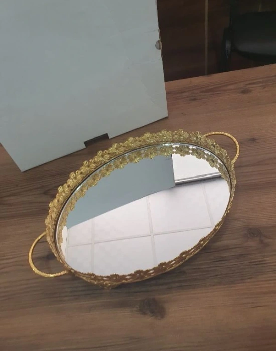 Gold Aynalı Tepsi