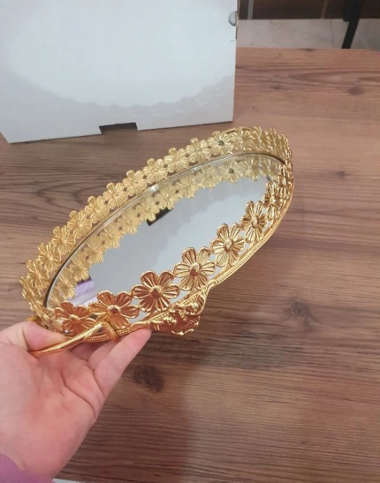 Gold Aynalı Tepsi