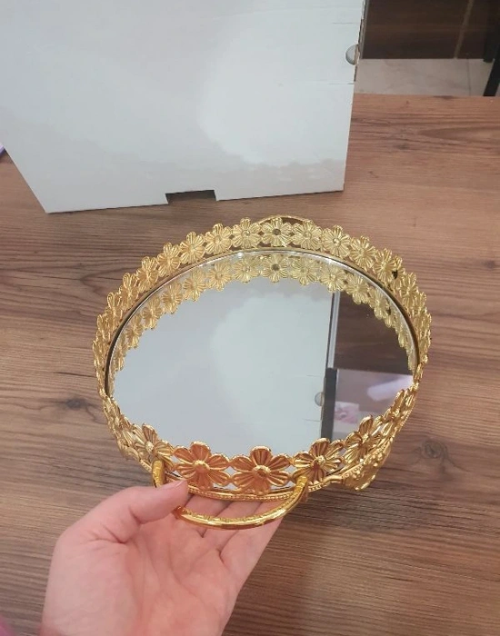 Gold Aynalı Tepsi