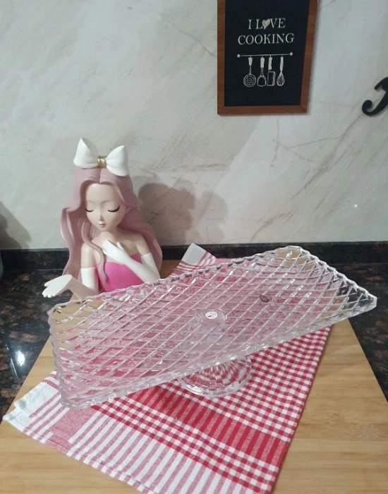 Ayaklı Dikdörtgen Cam  Sunumluk