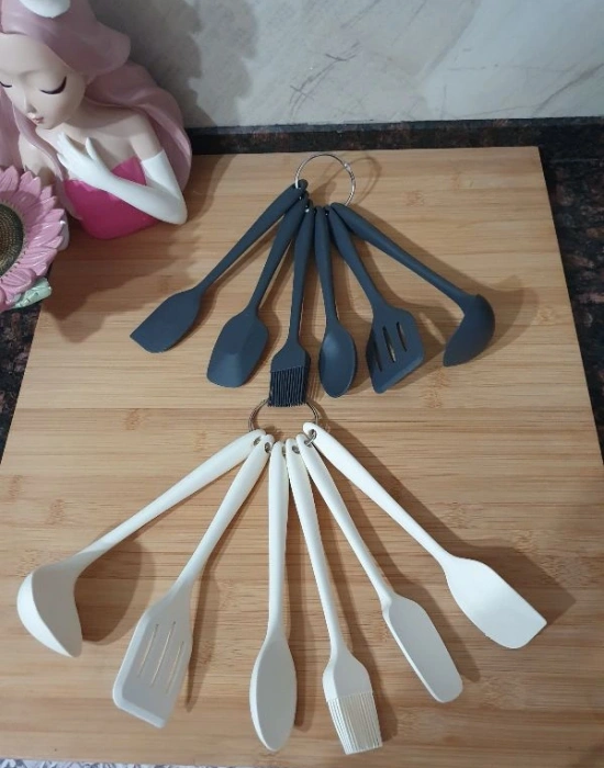 İvory Mini 6Lı Kepçeli Servis Seti Siyah