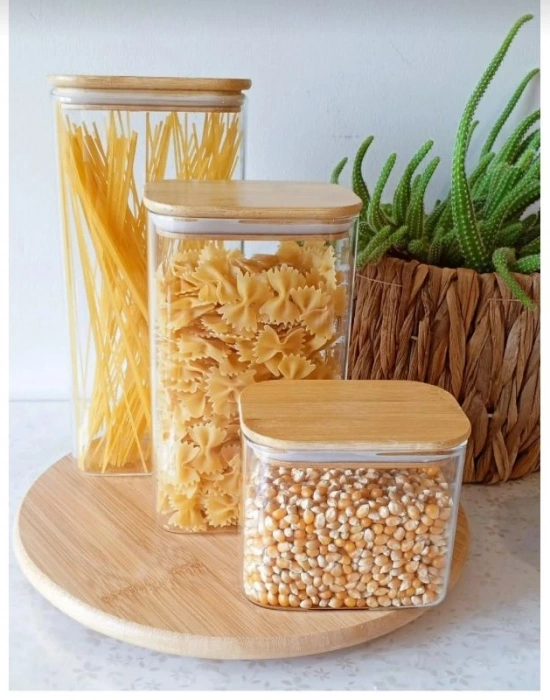 3Lü Bambu Saklama Kabı