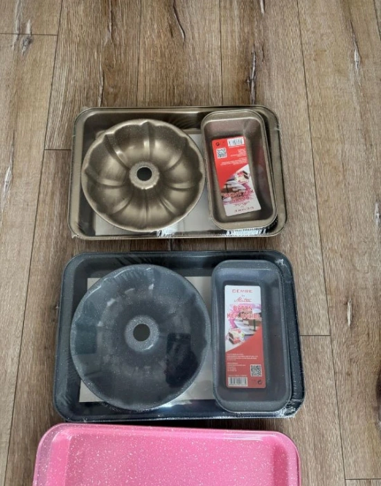 3Lü Teflon Set Kek Kalıbı
