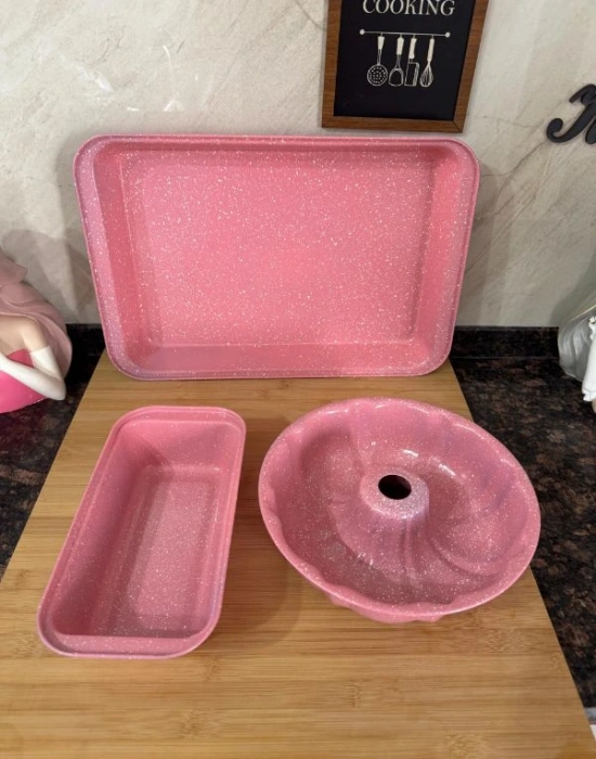 3Lü Teflon Set Kek Kalıbı